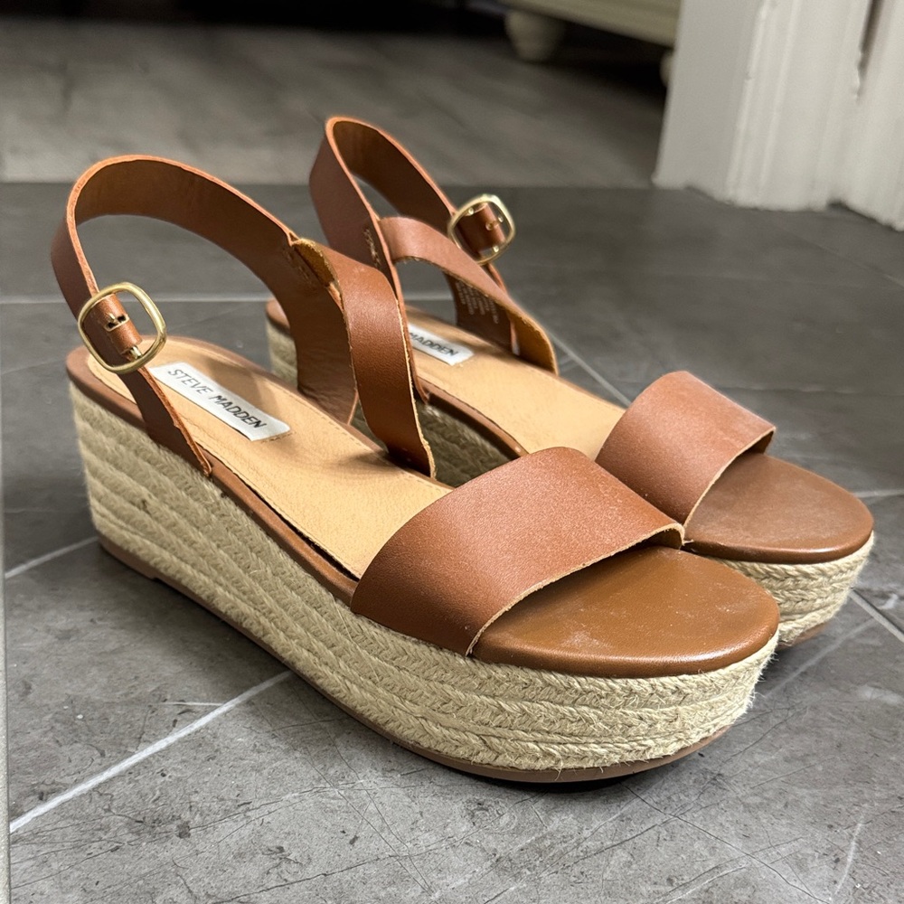 Steve Madden Brown Wedge Sandals